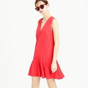J. Crew Sleeveless Flounce Dress in Belvedere Red
